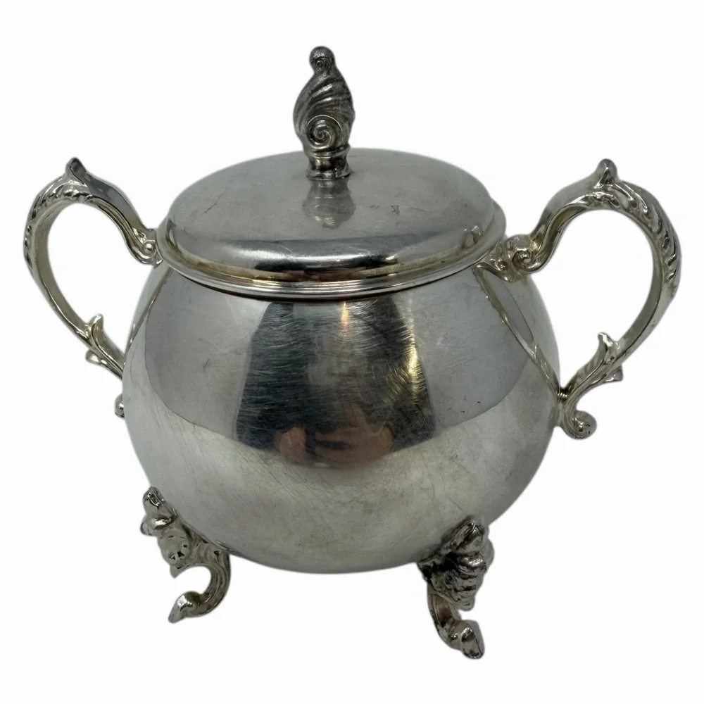 Vintage‎ Sheridan Sugar Bowl Silver on Copper